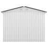 8' x 8' Outdoor Storage Shed, Metal Garden Shed with Double Sliding Doors, 4 Air Vents, Tool Storage House Shed for Yard, Patio, Lawn, White+Gray