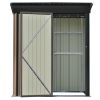 Patio 5ft Wx3ft. L Garden Shed, Metal Lean-to Storage Shed with Adjustable Shelf and Lockable Door, Tool Cabinet for Backyard, Lawn, Garden