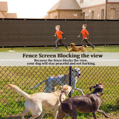 Artpuch Privacy Fence Screen Brown Customized Outdoor Mesh Panels for Backyard, Balcony,Patio,Construction Site with Zip Ties