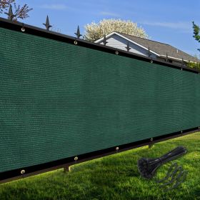 Artpuch Privacy Fence Screen Dark Green Customized Outdoor Mesh Panels for Backyard, Balcony,Patio,Construction Site with Zip Ties (size: 5x245 ft)