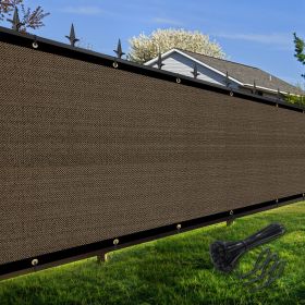 Artpuch Privacy Fence Screen Brown Customized Outdoor Mesh Panels for Backyard, Balcony,Patio,Construction Site with Zip Ties (size: 6x181 ft)