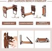 Heavy Duty Garden Kneeler and Seat Stool Garden Folding Bench with 2 Tool Pouches & EVA Foam Kneeling Pad,  Brown/Purple